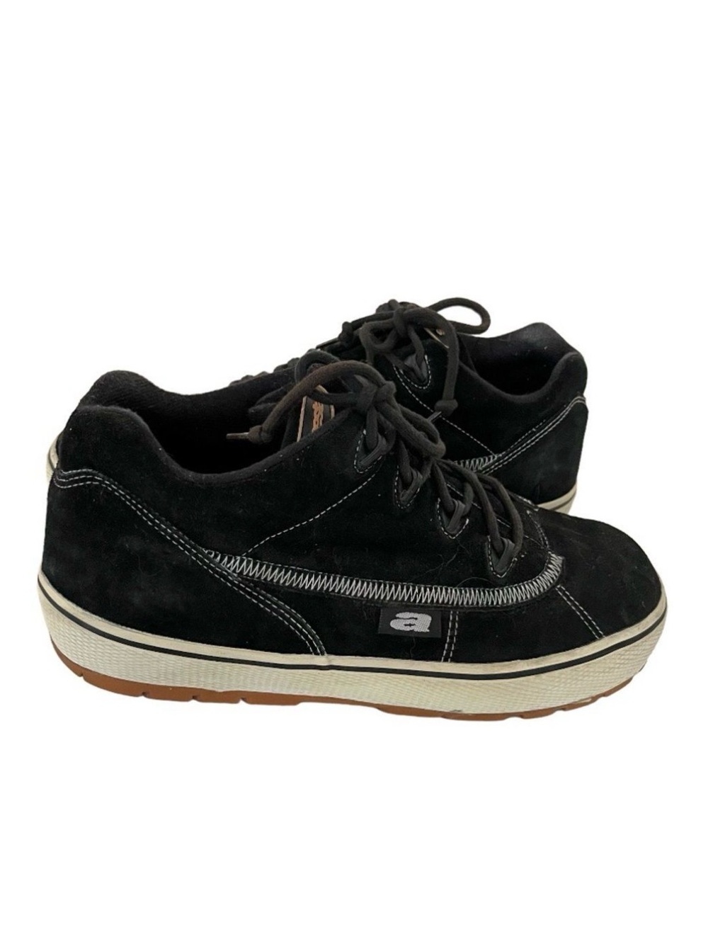 ALPINESTARS Black Suede Shoes White Rubber Lace Up Riding Mens Size 11.5